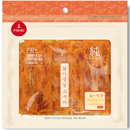 피니키 - 순 육포 닭가슴살 고구마 150g (넓쭉한 슬라이스 타입)